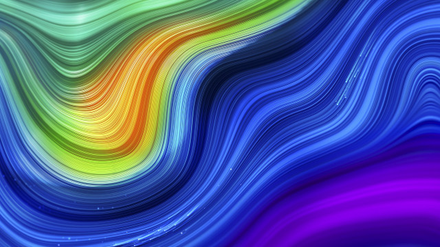 Colorful wavy rainbow swirl vibrant free wallpaper - medium preview image