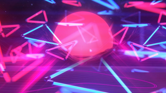 Red neon hologram energy synthwave free wallpaper - medium preview image