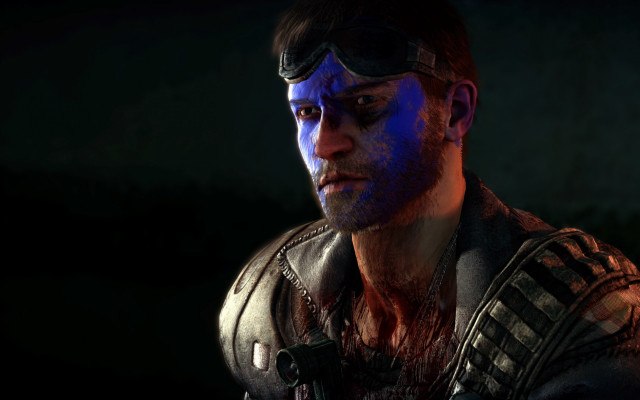 Blue face man black jacket free wallpaper - medium preview image