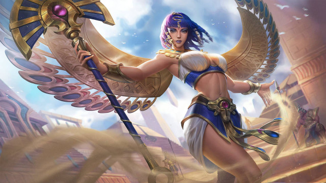 Fantasy egyptian heroine sword bird free wallpaper - medium preview image