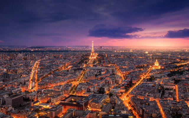 Fiery tower cityscape night autumn free wallpaper - medium preview image