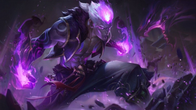 Purple demon armor glowing fire free wallpaper - medium preview image