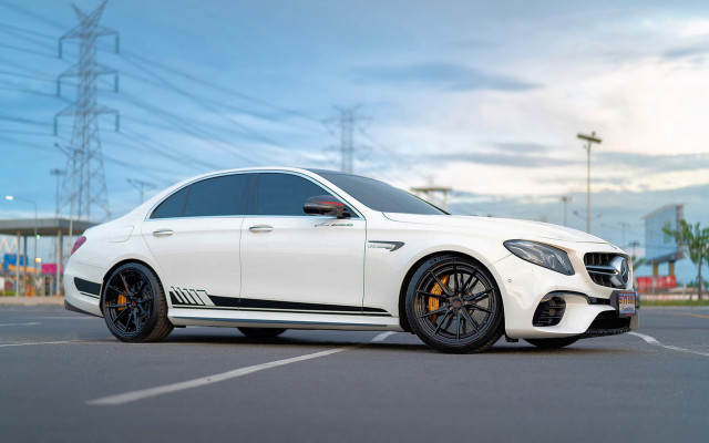 White car parking lot power free wallpaper - medium preview image