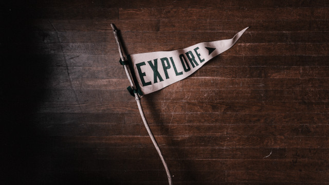 Explore sign wooden table black free wallpaper - medium preview image
