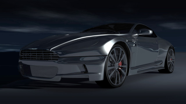 Silver sports car dark room #6 free wallpaper - medium preview image