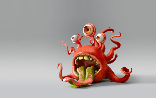 Red monster googly eyes open free wallpaper - medium preview image