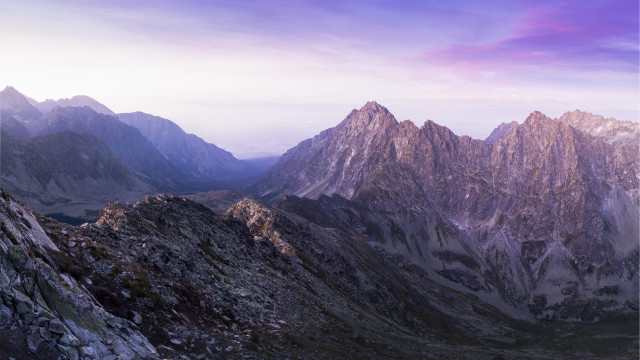 Mountain range purple sky lake free wallpaper - medium preview image