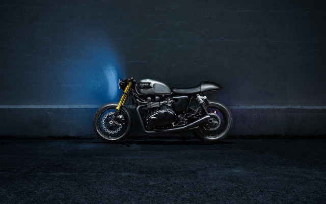 Motorcycle dark room blue light free wallpaper - medium preview image