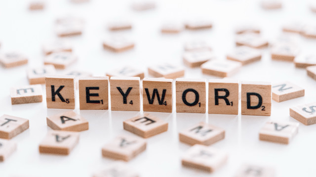 Wooden blocks spelling keyword white free wallpaper - medium preview image