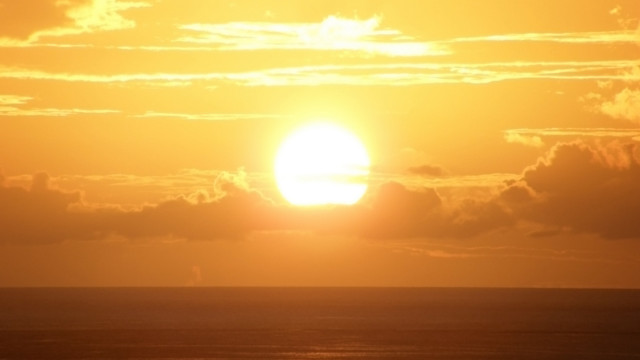 Sunset sky clouds boat ocean free wallpaper - medium preview image