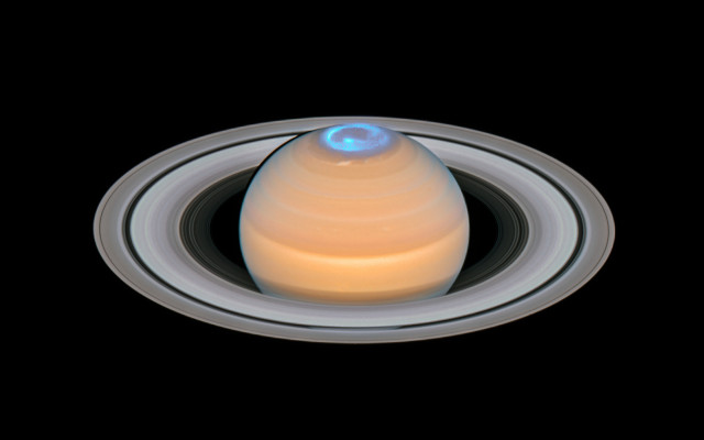 Saturn blue ring white space free wallpaper - medium preview image