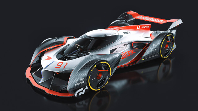 Futuristic racecar blackbackground red white free wallpaper - medium preview image
