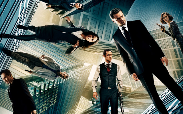 People suits city skyscrapers background free wallpaper - medium preview image
