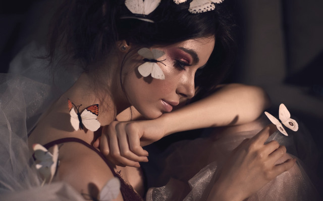 Butterfly face dress elina karimova free wallpaper - medium preview image