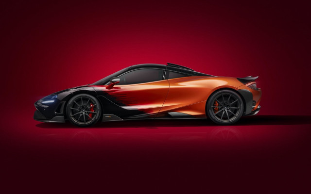 Car red background side profile free wallpaper - medium preview image