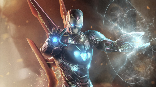 Man suit sword lightning glowing free wallpaper - medium preview image