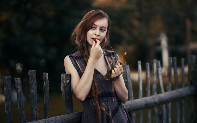 Anka zhuravleva woman fence cigarette free wallpaper - medium preview image