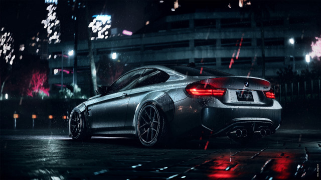 Car rain night city fireworks free wallpaper - medium preview image