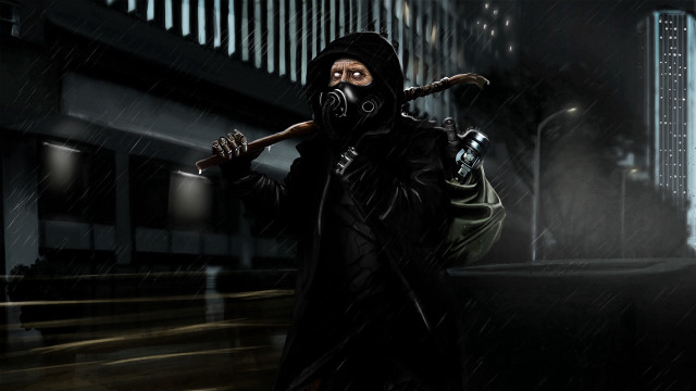 Man gas mask baseball bat free wallpaper - medium preview image