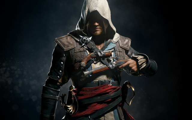 Hooded man weapon armor smoke free wallpaper - medium preview image