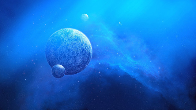 Blue planet stars clouds milky free wallpaper - medium preview image