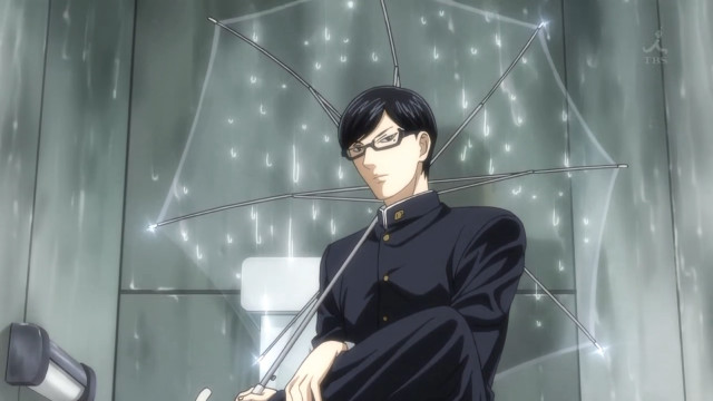 Man glasses umbrella rain room free wallpaper - medium preview image