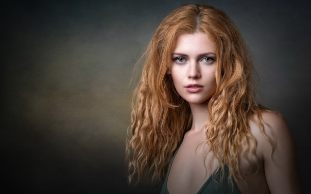 Red haired woman portrait soft free wallpaper - medium preview image