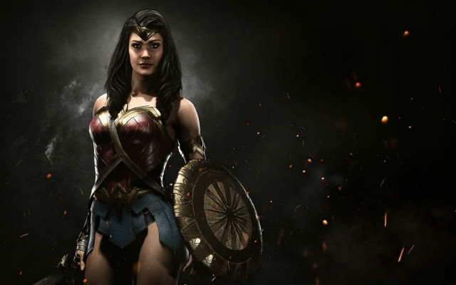 Wonder woman armor black hair free wallpaper - medium preview image
