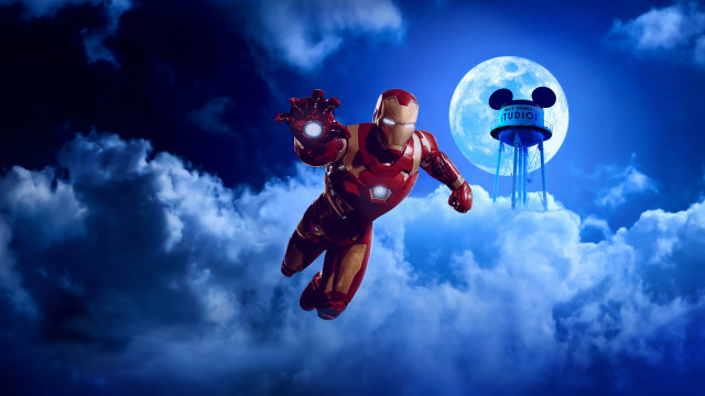 Cartoon flying castle moon cloud free wallpaper - medium preview image