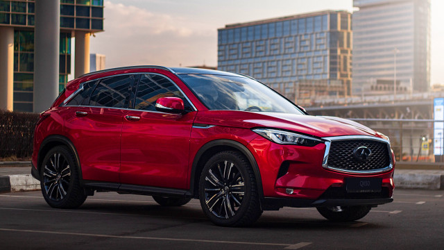 Red infiniti cityscape 3d render free wallpaper - medium preview image