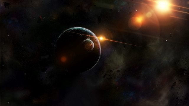 Space planet star light matte free wallpaper - medium preview image