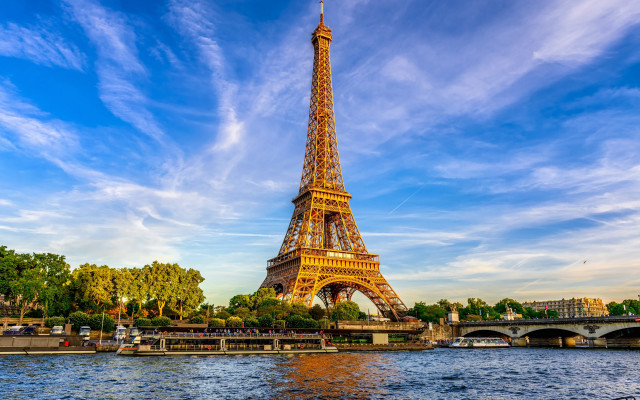 Tower river bridge trees paris free wallpaper - medium preview image
