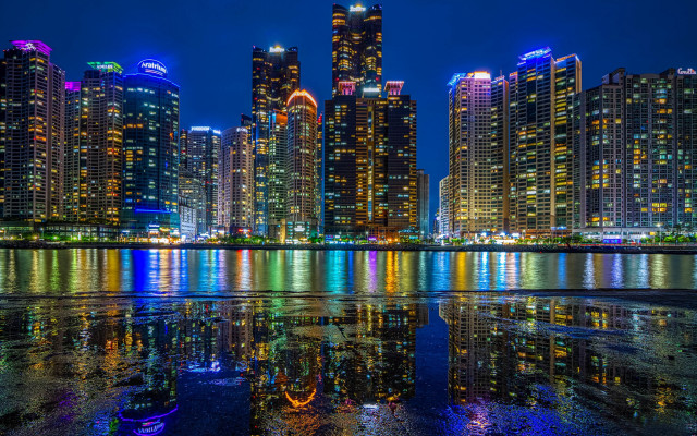 Tokyo city skyline night reflection #2 free wallpaper for desktop - medium preview image