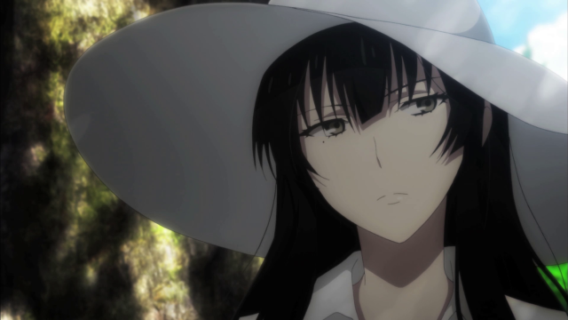 Woman white hat green tree free wallpaper - medium preview image