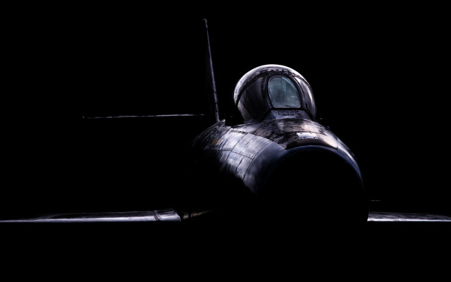 Black white plane dark sky free wallpaper - medium preview image