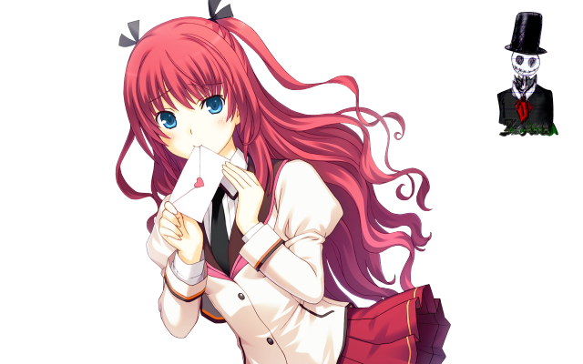 Girl pink hair tie holding free wallpaper - medium preview image