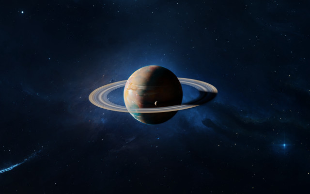 Saturn space stars blue sky free wallpaper - medium preview image