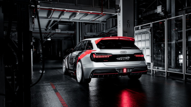 White car garage red lights free wallpaper - medium preview image