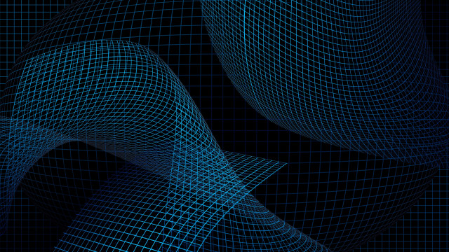Blue pattern lines curves generative free wallpaper - medium preview image