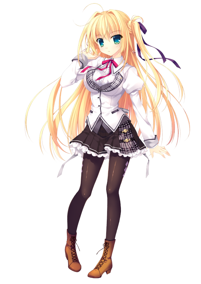 Anime girl blonde hair portrait free wallpaper - medium preview image