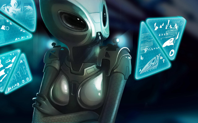 Robot hologram sci fi helmet free wallpaper - medium preview image