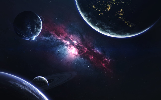 Space planet star sky moon free wallpaper - medium preview image