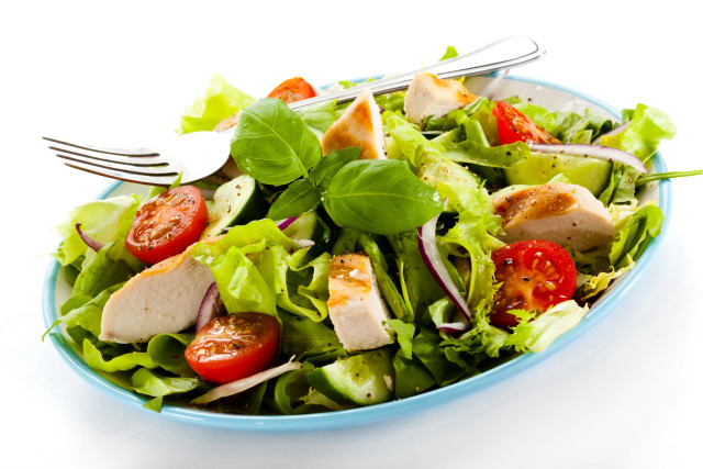 Salad with chicken fresh healthy free wallpaper - medium preview image