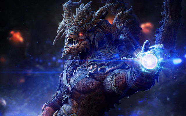 Demonic creature glowing orb night free wallpaper - medium preview image