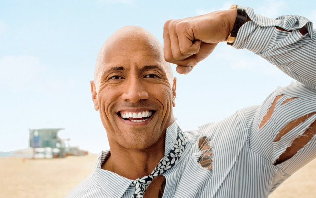 Bald man striped shirt smiling free wallpaper - medium preview image