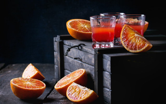 Orange crate juice slices glasses free wallpaper - medium preview image