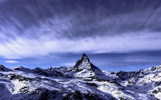 Mountain range snowy peak blue free wallpaper - medium preview image