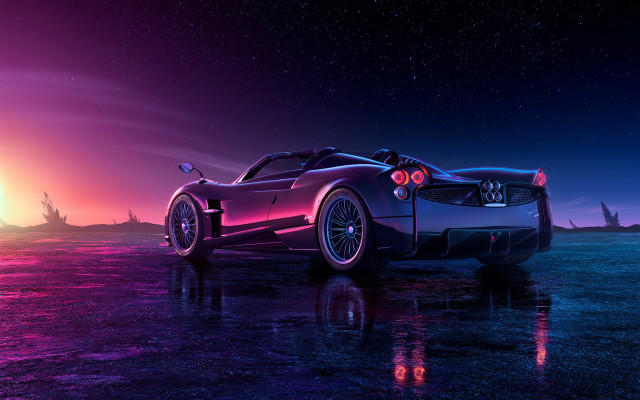 Wet night car light art free wallpaper - medium preview image
