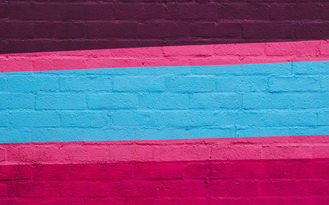 Red blue wall clock minimalist free wallpaper - medium preview image