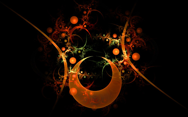 Circular orange green bubbles gold free wallpaper - medium preview image